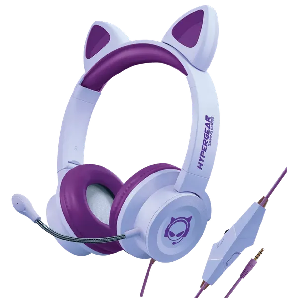 Audífonos Gamer de Diadema con Micrófono HyperGear Kombat Kitty para Niños